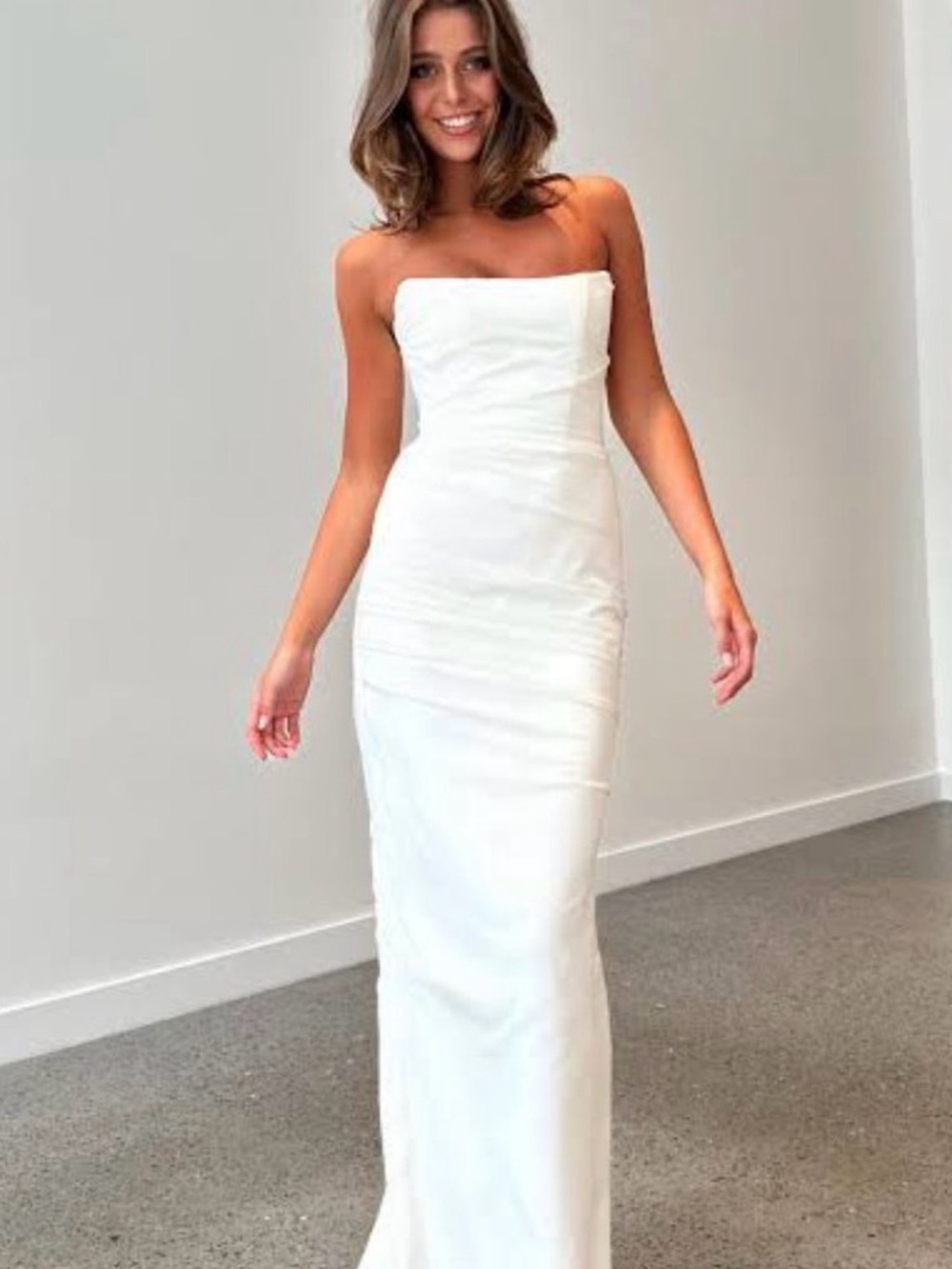 Strapless White Wedding Dress